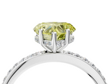 White gold Fancy Yellow Heart  Cut Diamond Pavé Band Ring with Four-Prong Setting_28