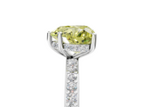 White gold Fancy Yellow Heart  Cut Diamond Pavé Band Ring with Four-Prong Setting_29