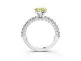 White gold Fancy Yellow Heart Cut Diamond Pavé Band Solitaire Ring with Prong Setting_60