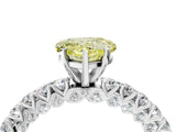 White gold Fancy Yellow Heart Cut Diamond Pavé Band Solitaire Ring with Prong Setting_61