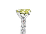 White gold Fancy Yellow Heart Cut Diamond Pavé Band Solitaire Ring with Prong Setting_62