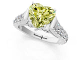 White gold Fancy Yellow Heart  Cut Diamond Pavé Band Solitaire with Four-Prong Setting_16
