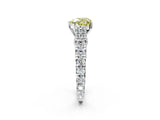 White gold Fancy Yellow Heart  Cut Diamond Pavé Band Solitaire with Four-Prong Setting_17