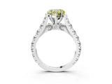 White gold Fancy Yellow Heart  Cut Diamond Pavé Band Solitaire with Four-Prong Setting_18