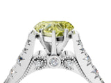 White gold Fancy Yellow Heart  Cut Diamond Pavé Band Solitaire with Four-Prong Setting_19