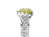White gold Fancy Yellow Heart  Cut Diamond Pavé Band Solitaire with Four-Prong Setting_20