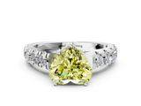 White gold Fancy Yellow Heart  Cut Diamond Pavé Band Solitaire with Four-Prong Setting_3
