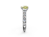 White gold Fancy Yellow Heart  Cut Diamond Pavé Band Solitaire with Four-Prong Setting_5