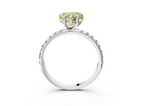 White gold Fancy Yellow Heart  Cut Diamond Pavé Band Solitaire with Four-Prong Setting_6