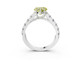 White gold Fancy Yellow Heart  Cut Diamond Pavé Band Solitaire with Four-Prong Setting_6