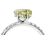 White gold Fancy Yellow Heart  Cut Diamond Pavé Band Solitaire with Four-Prong Setting_7