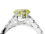 White gold Fancy Yellow Heart  Cut Diamond Pavé Band Solitaire with Four-Prong Setting_7