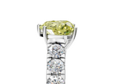 White gold Fancy Yellow Heart  Cut Diamond Pavé Band Solitaire with Four-Prong Setting_8