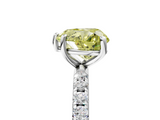 White gold Fancy Yellow Heart  Cut Diamond Pavé Band Solitaire with Four-Prong Setting_8