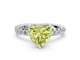 White gold Fancy Yellow Heart  Cut Diamond Pavé Band with Four-Prong Setting_36