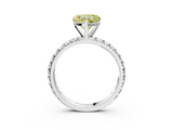 White gold Fancy Yellow Heart  Cut Diamond Pavé Band with Four-Prong Setting_36