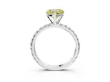 White gold Fancy Yellow Heart  Cut Diamond Pavé Band with Four-Prong Setting_39