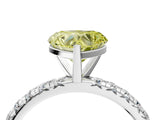 White gold Fancy Yellow Heart  Cut Diamond Pavé Band with Four-Prong Setting_40