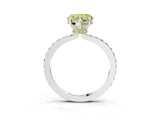 White gold Fancy Yellow Heart Cut Diamond Pavé Engagement Ring with Round  Accents and Prong Setting_100