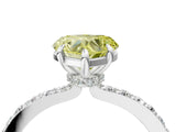 White gold Fancy Yellow Heart Cut Diamond Pavé Engagement Ring with Round  Accents and Prong Setting_101