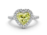 White gold Fancy Yellow Heart Cut Diamond Pavé Halo Ring with Four-Prong Setting_48