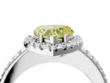 White gold Fancy Yellow Heart Cut Diamond Pavé Halo Ring with Four-Prong Setting_51
