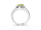 White gold Fancy Yellow Heart Cut Diamond Pavé Halo Ring with Four-Prong Setting_51