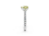 White gold Fancy Yellow Heart Cut Diamond Pavé Solitaire Engagement Ring with Four-Prong Setting_113
