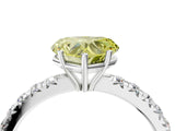 White gold Fancy Yellow Heart Cut Diamond Pavé Solitaire Engagement Ring with Four-Prong Setting_117