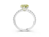 White gold Fancy Yellow Heart Cut Diamond Pavé Solitaire Engagement Ring with Four-Prong Setting_117