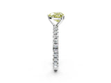 White gold Fancy Yellow Heart Cut Diamond Pavé Solitaire Ring with Round Band and Prong Setting_16