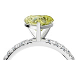 White gold Fancy Yellow Heart Cut Diamond Pavé Solitaire Ring with Round Band and Prong Setting_18