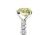 White gold Fancy Yellow Heart Cut Diamond Pavé Solitaire Ring with Round Band and Prong Setting_19
