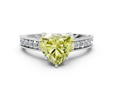 White gold Fancy Yellow Heart  Cut Diamond Pave Band with Four-Prong Setting_37