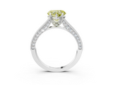 White gold Fancy Yellow Heart  Cut Diamond Pave Band with Four-Prong Setting_40