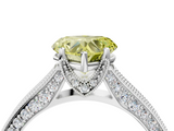 White gold Fancy Yellow Heart  Cut Diamond Pave Band with Four-Prong Setting_41