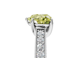 White gold Fancy Yellow Heart  Cut Diamond Pave Band with Four-Prong Setting_42
