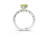 White gold Fancy Yellow Heart Cut Diamond Ring with Marquise and Round  Side Stones and Four-Prong Setting_67