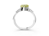 White gold Fancy Yellow Heart Cut Diamond Ring with Side Stones and Four-Prong Setting_119
