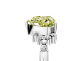 White gold Fancy Yellow Heart Cut Diamond Ring with Side Stones and Four-Prong Setting_122