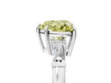 White gold Fancy Yellow Heart  Cut Diamond Ring with Tapered Baguette Side Stones in Four-Prong Setting_8