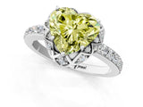 White gold Fancy Yellow Heart Cut Diamond Scalloped Halo Engagement Ring with Round Shared Prong Band_14