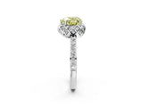 White gold Fancy Yellow Heart Cut Diamond Scalloped Halo Engagement Ring with Round Shared Prong Band_21