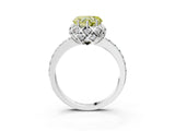 White gold Fancy Yellow Heart Cut Diamond Scalloped Halo Engagement Ring with Round Shared Prong Band_22
