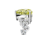 White gold Fancy Yellow Heart Cut Diamond Scattered Round Accent Ring with Prong Setting_17