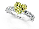 White gold Fancy Yellow Heart Cut Diamond Side Stone Engagement Ring with Four-Prong Setting_37