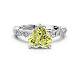 White gold Fancy Yellow Heart Cut Diamond Side Stone Solitaire Ring with Round  and Four-Prong Setting_115