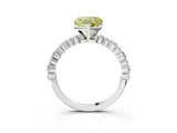 White gold Fancy Yellow Heart Cut Diamond Side Stone Solitaire Ring with Round  and Four-Prong Setting_118