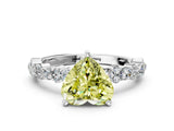 White gold Fancy Yellow Heart Cut Diamond Side Stone Solitaire Ring with Round  and Four-Prong Setting_24