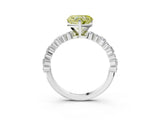 White gold Fancy Yellow Heart Cut Diamond Side Stone Solitaire Ring with Round  and Four-Prong Setting_27